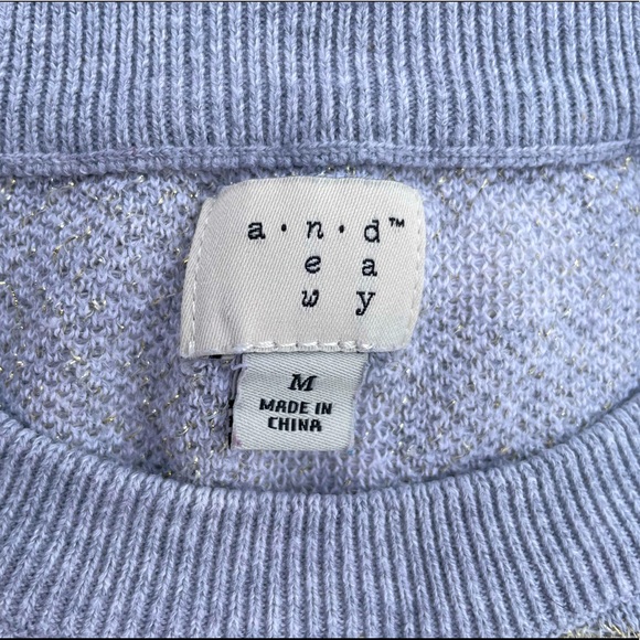 Sparkly Gray Sweater With Gray and Gold Polka-Dots!!! - Picture 4 of 5